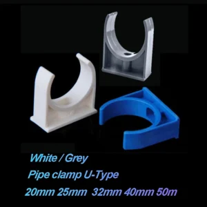 PVC Pipe Clips 20mm 25mm 32mm 40mm 50mm Clamp Support Holder Fixed White Gray