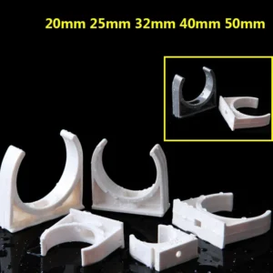 20mm 25mm 32mm 40mm 50mm PVC Pipe Clips Clamp Support Holder Fixed White Gray
