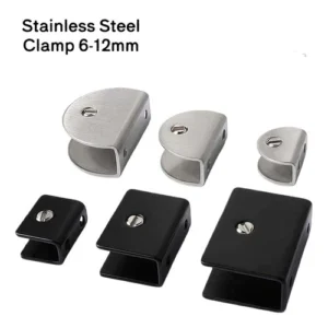 Glass Shelf Bracket Support Holder Glass Clip Clamp Wall Mounted Stainless Steel