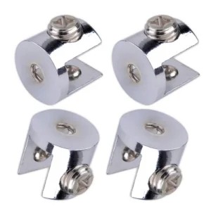 4x Adjustable Alloy Brackets Holder Clip fr 5-8mm Glass Clamp Shelf Support pa